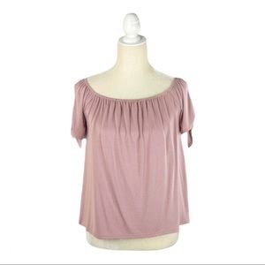 Hummingbird Mauve Cold Shoulder Top S